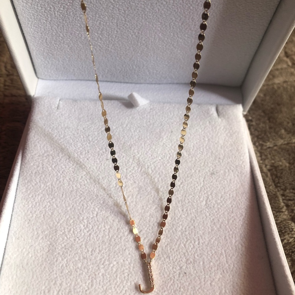 LANA JEWELRY 14KT GOLD DIAMOND SMALL INITIAL “J”
